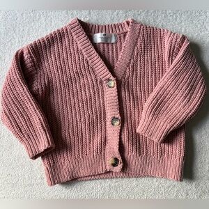 H&M Dusty Pink Knit Cardigan, size 3-4